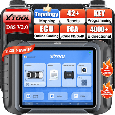 XTOOL D8S OBD2 Scanner Automotive Diagnostic Tool All System Bi-Directional Scan With Topology Mapping 42  Resets FCA AutoAuth CAN FD DoIP 3Year Free Update