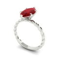 thumbnail image 2 of 2 ctw Solitaire Anniversary Ring for Women | Marquise Cut Simulated Ruby | Hyperallergenic Solid 14K White Gold, 2 of 5