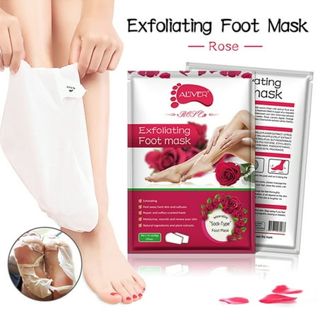Foot Mask for Removes Dead Skin & Calluses - Make Your Feet Soft & Smooth Silky Skin - Removes & Repairs Rough Heels,Dry Toe Skin - Exfoliating Peeling Natural Treatment - (2 Pack (Best Treatment For Deep Crows Feet)