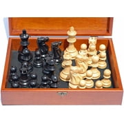 WE Games Jacques Chess Pieces Black Stained Kari Wood - Wooden Treasure Box