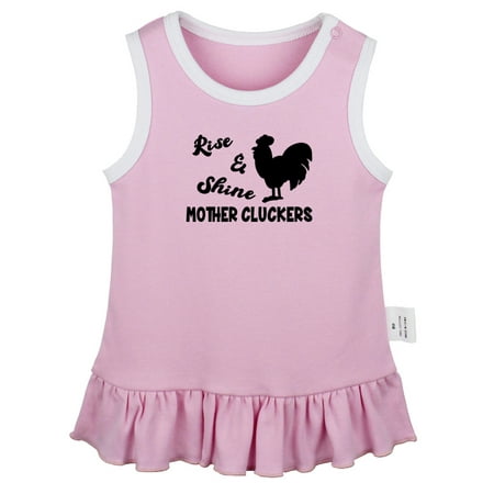 

Rise & Shine Mother Cluckers Funny Dresses For Baby Newborn Babies Skirts Infant Princess Dress 0-24M Kids Graphic Clothes (Pink Sleeveless Dresses 18-24 Months)