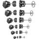 thumbnail image 1 of 6 Pairs Stud Earrings Set,Clear Cubic Zirconia 316L Stainless Steel Earrings for Women for Men 3-8mm, 1 of 4