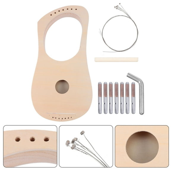 STOBOK 1 Set DIY Musical Instrument Harp Simple Design Wood Color for Children Learning