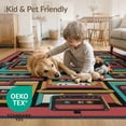 thumbnail image 4 of ODIKA 8'x10' Washable Area Rug Personalized Music Cassette Movie Theater Juice Beast Horror for Dining Room, Large Office, Lounge, Non-Slip Chair-Friendly Mat, 4 of 7