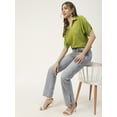 thumbnail image 5 of Moomaya Solid Short Sleeves Shirt Style Collar Top, Womens Summer Pullover Tunic, 5 of 8