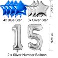 thumbnail image 1 of Decoraciones de 15 Cumpleaños RBYOO para Hombre Mujer Niño Niña Azul Negro Suministros, 1 of 2