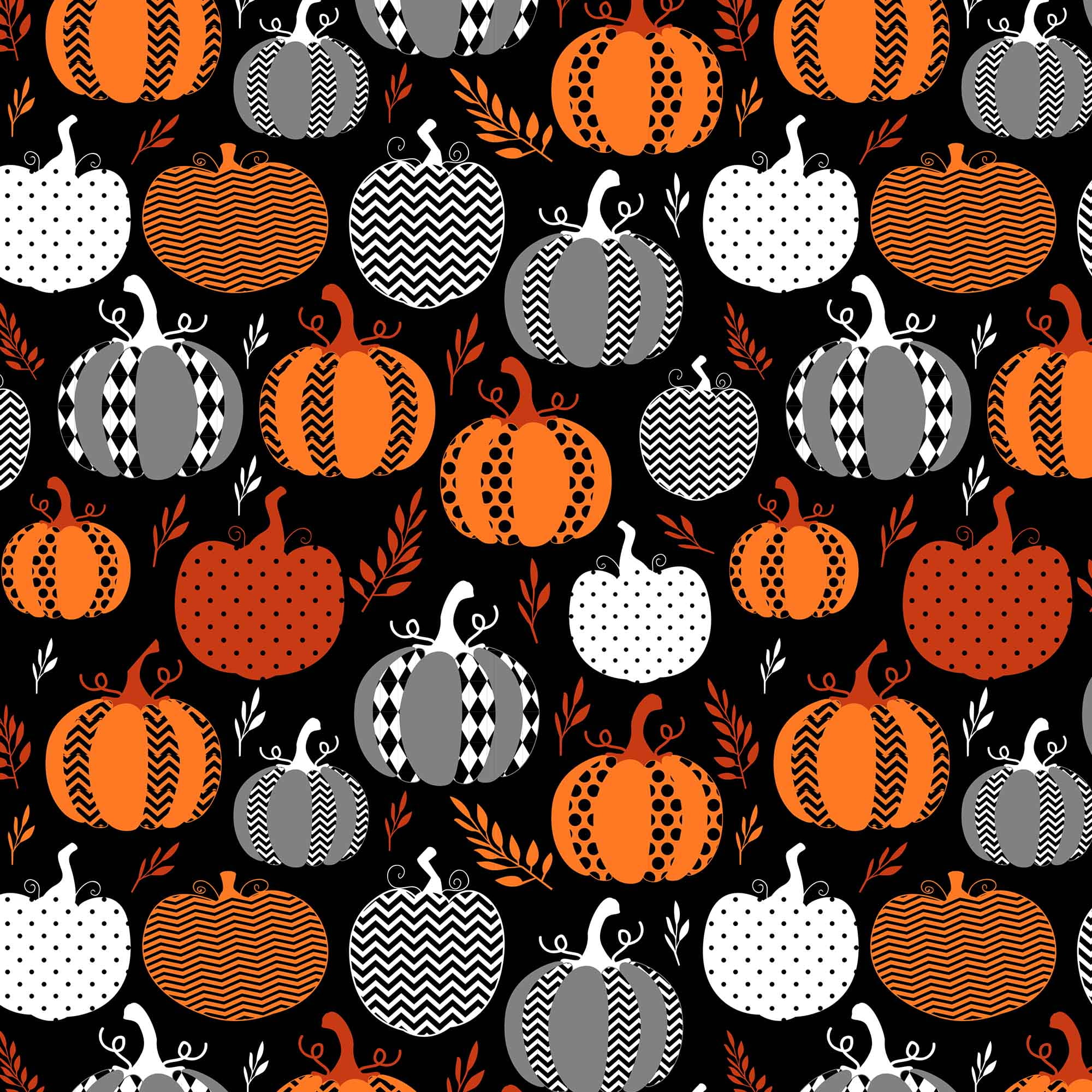 David Textiles, Inc. 44' x 1 Yard 100% Cotton Night of Pumpkins Precut Sewing & Craft Fabric, Black