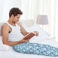 thumbnail image 5 of Salouo Blue Fish Scale Texture Print Pajama Pants for Men, Lounge Pants Elastic Waistband Casual Men's sleepwear Loungewear Sleep Pajama Pant -Medium, 5 of 7