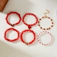 thumbnail image 3 of NICKSUN Love Bracelets for Women Heishi Surfer Red Clay Bead Bracelet Set Love Heart Boho Cute Red Stackable Stretch Jewelry Mother's Day Valentines Birthday Mom Mama Gifts, 3 of 10