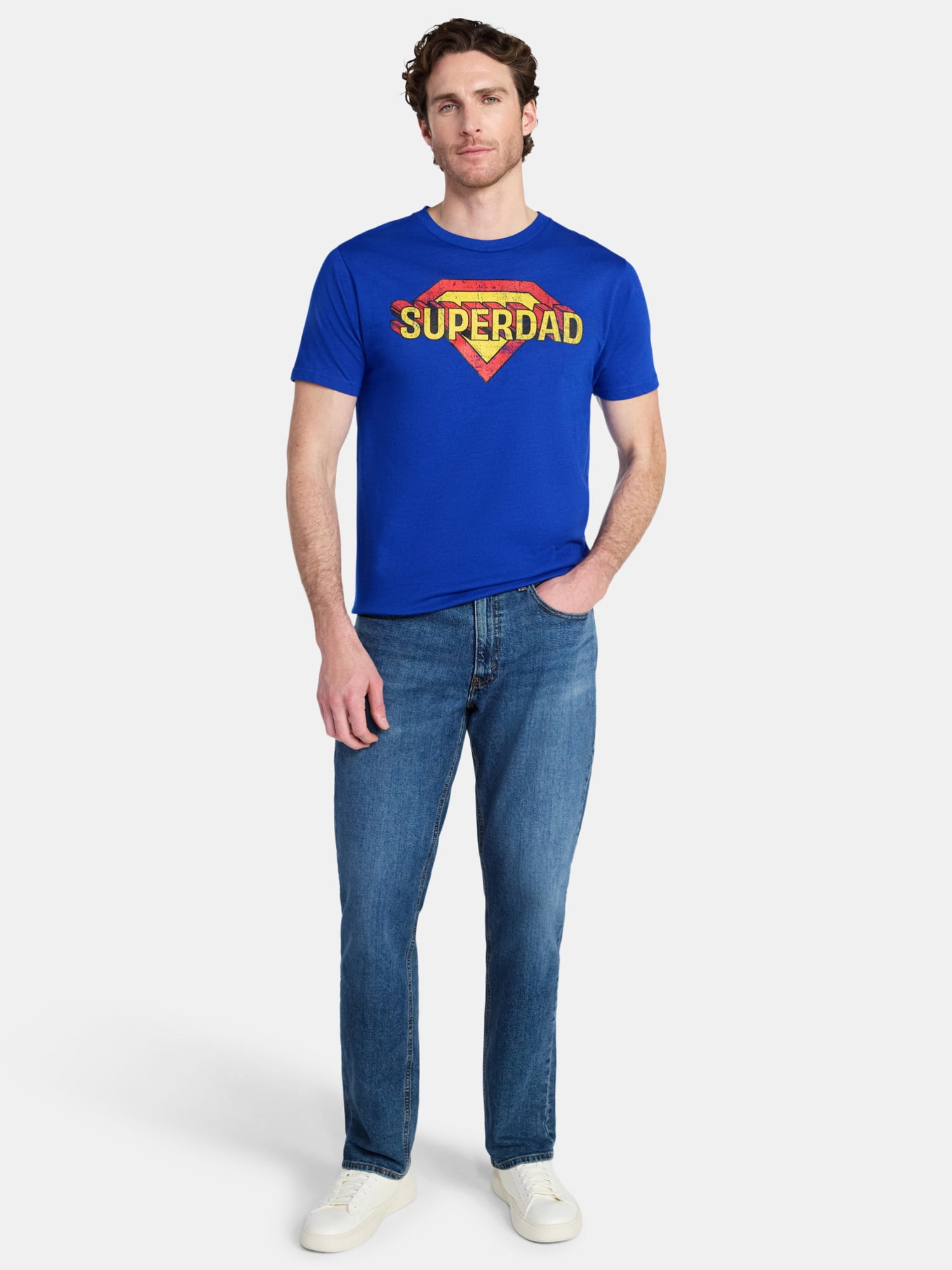 Father's Day Men's Super Dad Sketch Graphic Tee by Way to Celebrate, Sizes XS-5XL