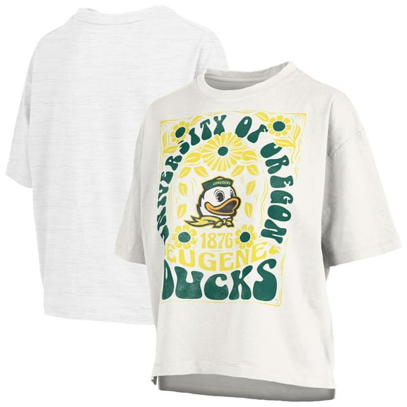 Women's Pressbox White Oregon Ducks Harmony Oversized T-Shirt
