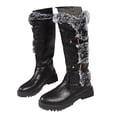 thumbnail image 3 of UngA Women Fashion Winter Boots Mid-Calf Warm Plush Lining Snow Boots for Women Black,Size 9, 3 of 7
