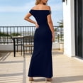 thumbnail image 6 of WRKEKC Bodycon Dresses for Women Solid Off Shoulder Short Sleeve Ruched Bodycon Mini Soft Breathable Fabric Chic, 6 of 6