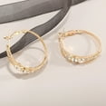 thumbnail image 4 of UDIYO Women Earrings Attractive Shiny Rhinestones Inlaid Hoop Earrings Piercing Jewelry for Party, 4 of 7