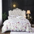 thumbnail image 1 of Floral Duvet Cover Set Queen Size Bedding Set White Microfiber Comforter Cover with Zipper Closure and Corner Ties, 1 of 5