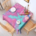 thumbnail image 2 of Square Tablecloth, Waterproof Polyester Table Cover, Wrinkle Resistant & Washable Fabric for Dining, Kitchen, Picnic, 52x52in(132x132cm), Liquid & Marble Print, 2 of 6