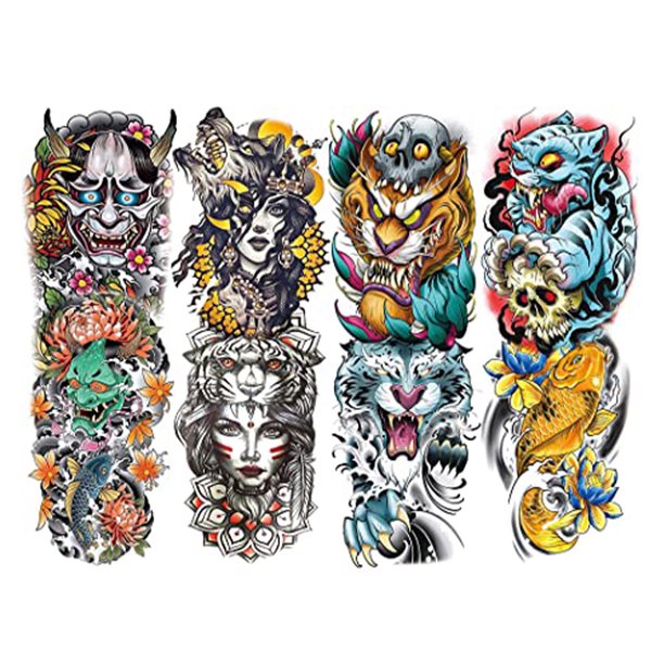 Tatuajes falsos desechables Tatuajes de hombro impermeables realistas para la mano del cuerpo de la cara JShteea Libre de BPA