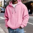 thumbnail image 2 of Men Waffle Knit Half Zip Hoodie Sevevn Long Sleeve Drawstring Hooded Sweatshirt With Front Kangaroo Pocket For Casual Daily Wear Outdoor Activities And Weekend Street Outfits, 2 of 6
