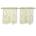 thumbnail image 3 of Habitat Limoges Sheer Rod Pocket Curtain Tiers for Any Room Floral Lace Design Soft Selvedge Sides Pair Each 55" x 24" Ivory, 3 of 4