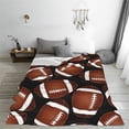 thumbnail image 5 of Honeii Brown Football On Black Print Fleece Blanket - Throw Blanket for Bed, Sofa, Couch, Camping, and Travel , Microplush Ultra Soft Warm Blanket-40"x30", 5 of 7