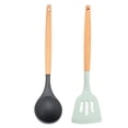 thumbnail image 1 of Juego de 2 utensilios de cocina de madera y silicona, juego de utensilios de cocina antiadherentes y resistentes al calor, utensilios de cocina, 1 of 5