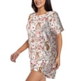 thumbnail image 2 of Rateoe Autumn Floral Deer Pattern Women's Short-Sleeved Pajama Set - 2 Piece Soft and Lightweight Sleepwear Set-XX-Large, 2 of 7