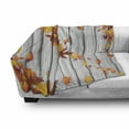 thumbnail image 3 of Autumn Soft Flannel Fleece Throw Blanket, Fall Maple Leafs Tree Diagonal Leaves Foliage Rustic Wooden Planks, Cozy Plush for Indoor and Outdoor Use, 70" x 90", Orange White, by Ambesonne, 3 of 6