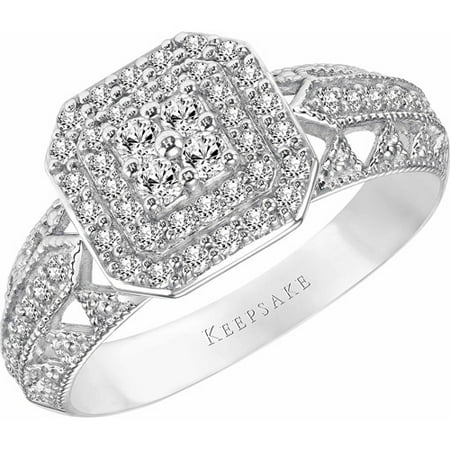 Keepsake Calista 3/8 Carat T.W. Princess Diamond 10kt White Gold Engagement Ring
