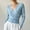 Sky Blue women long sleeve wrap sweater a1, variant on BRELIL Women's Fall Winter Long Sleeve Wrap Knitted Pullover Tops Solid Slim Casual Sweater for Daily Outfit, Black 2XL
