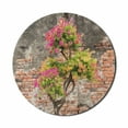 thumbnail image 1 of Brick Wall Mouse Pad for Computers, Fresh Little Tree with Fuchsia Flowers in Front of Cracked Wall Hope Dream Theme, Round Non-Slip Thick Rubber Modern Mousepad, 8" Round, Multicolor, by Ambesonne, 1 of 2