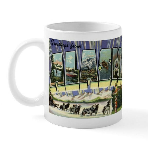 CafePress - Greetings From Alaska Mug - 11 oz Ceramic Mug - Novelty Coffee Tea Cup
