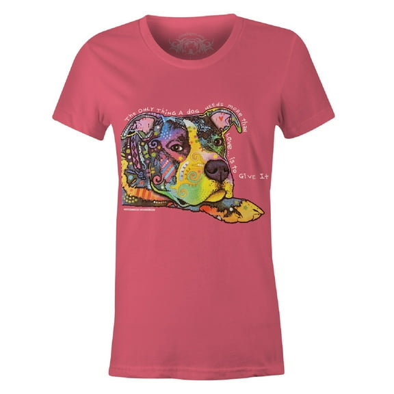 Pit Bull T-Shirt Women's, The Only Thing A Dog Needs More Womens' Fashion T-Shirt