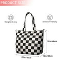 thumbnail image 4 of Black and White Checkered Pattern Travel Tote Bags for Women Carry On,Large Weekender Bags for Women Travel,Multi Functional Duffle Bag for Work,Shopping,Sports, 4 of 5