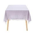 thumbnail image 6 of Fennco Styles Woven Gingham Tassel Cotton Tablecloth 80" W x 56" L - Purple Checkered Rectangle Table Cover for Everyday Use, Home, Dining Table Décor, Banquets, Farmhouse, Special Events, 6 of 6
