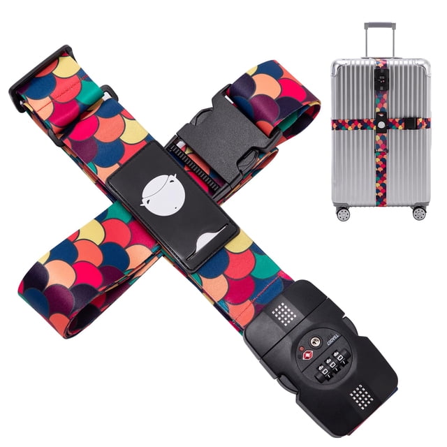 Travelkin Luggage Strap TSA Approved with TSA Lock Adjustable Luggage Strap for Suitcase to Protect Your Luggage (Scales of Dragon)