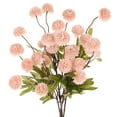 thumbnail image 1 of Uxcell 6 Paquete de Flores de Bola de Crisantemo Artificial 20.08 pulgadas 5 cabezas Ramo de Crisantemo de Seda Falsa Rosa, 1 of 6