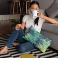 thumbnail image 3 of Plutus Green Yellow Blue Northern Lights Animal Faux Fur Luxury Throw Pillow - Double sided 18" x 18", 3 of 5