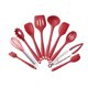 thumbnail image 1 of Juego de utensilios de cocina de silicona, cucharas de cocina, espátulas, pinzas, cucharas espumaderas, cucharones de sopa, batidores, pinzas para espaguetis. (Rojo) JM, 1 of 5