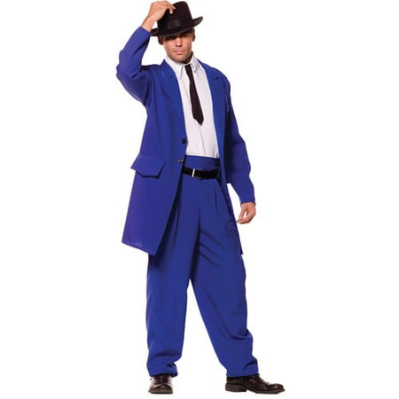 3 Piece Zoot Suit - Blue Zoot Suit Adult Halloween Costume, Size: Men's - One Size