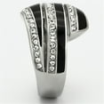 thumbnail image 4 of Luxe Jewelry Designs Women's Stainless Steel Pave Ring with Crystals Black Epoxy - Size 5, 4 of 4