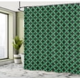 thumbnail image 4 of Ambesonne Checkered Shower Curtain, Abstract Old Classic Art, 69"Wx84"L, Black and Green, 4 of 4