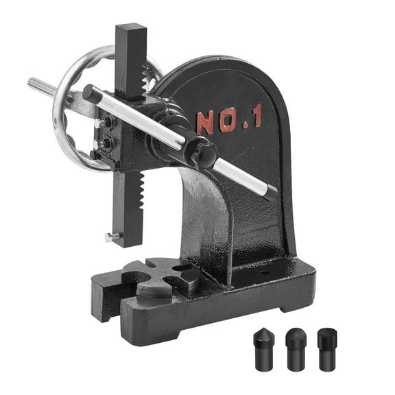 Arbor Press, 1 Ton Manual Arbor Press with Handwheel, 5.9" Height, Cast Iron Heavy-duty Manual Desktop Arbor Press, Precision Hand Press for Stamping, Bending, Stretching, Forming Default