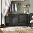 thumbnail image 4 of WLIVE Dresser for Bedroom with 5 Drawers, Wide Bedroom Dressers with Drawer Organizers, Chest of Drawers, Fabric Dresser for Living Room, Closet, Hallway, Charcoal Black, 4 of 8