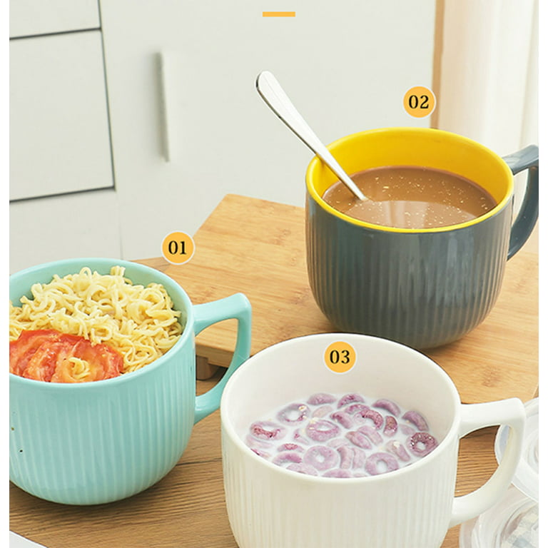 Microwave Noodle Bowls with Lid-40 OZ Wheat Straw Soup Mug with