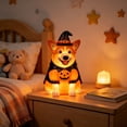thumbnail image 3 of Clearance! Halloween Light Up Pumpkin Corgi with Witch Hat, Waterproof Glowing Blow Mold Pumpkin Puppy Figurine for Desk Yard Decor, Halloween Decor, 3 of 8