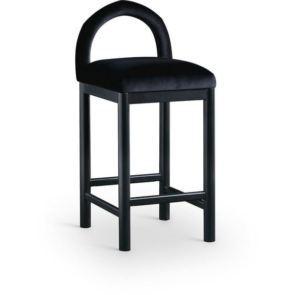 Meridian Furniture Conrad Black Velvet Counter Stool
