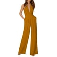 thumbnail image 3 of TSADFHJI Sequin Skirts for Women Midi Solid Color Jumpsuit Straight Pants Simple and Exquisite Design S Yellow, 3 of 3