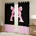 thumbnail image 2 of jejeloiu Girls Pink Bowknot Black Out Curtains,First Letter E Curtains Pack of 2 (42x63 Each) For Kids, 2 of 6