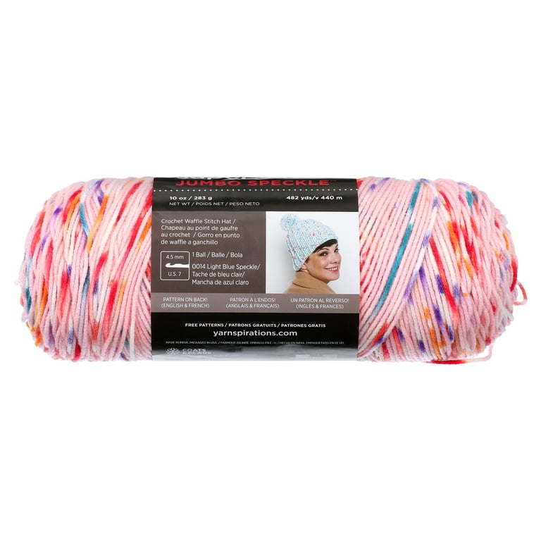 Red Heart Super Saver Medium Acrylic Yarn, Speckle Bubblegum, 10oz