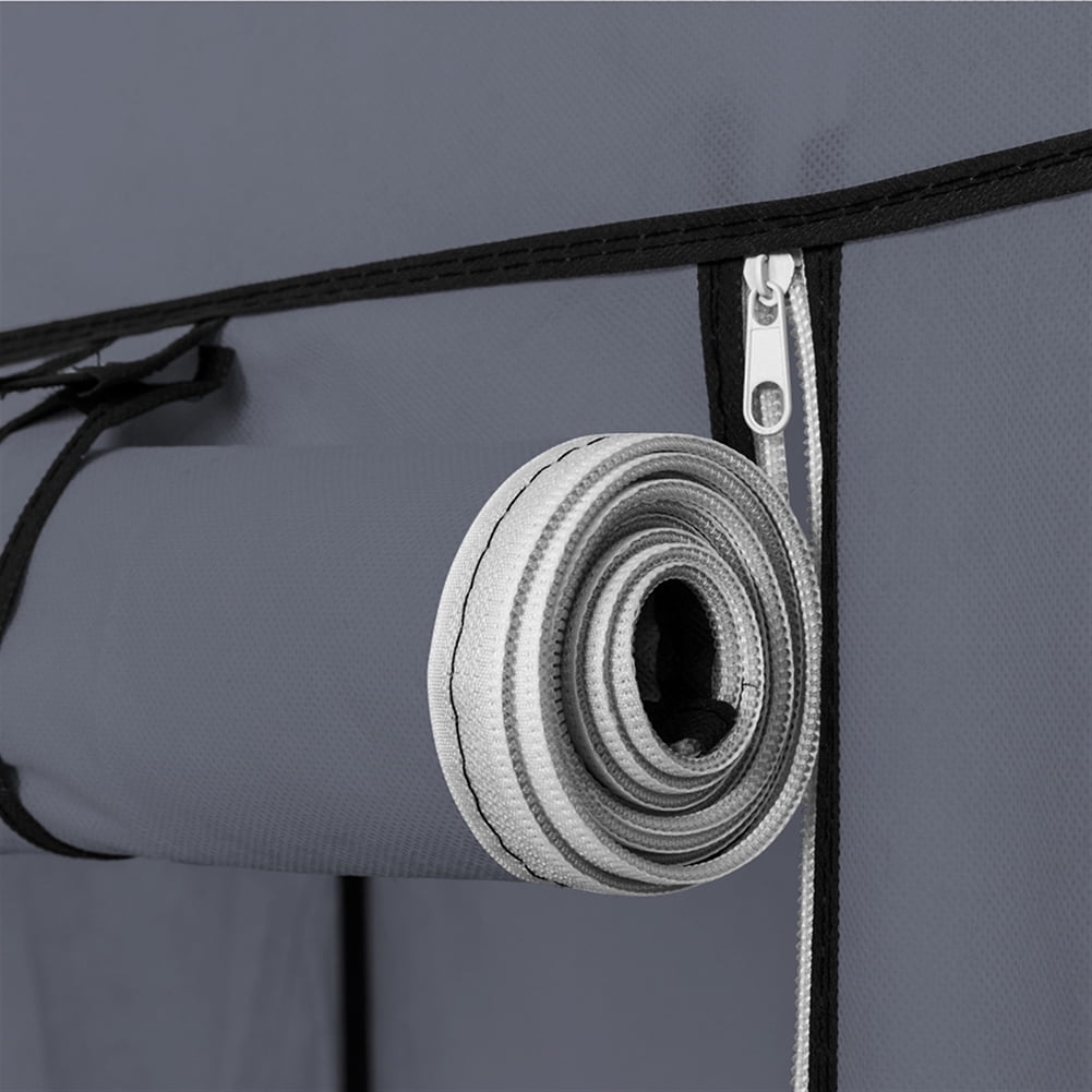 Private Jungle Portable Wardrobe Closet Storage Rack, Non-Woven High-Quality Wardrobe, Gray